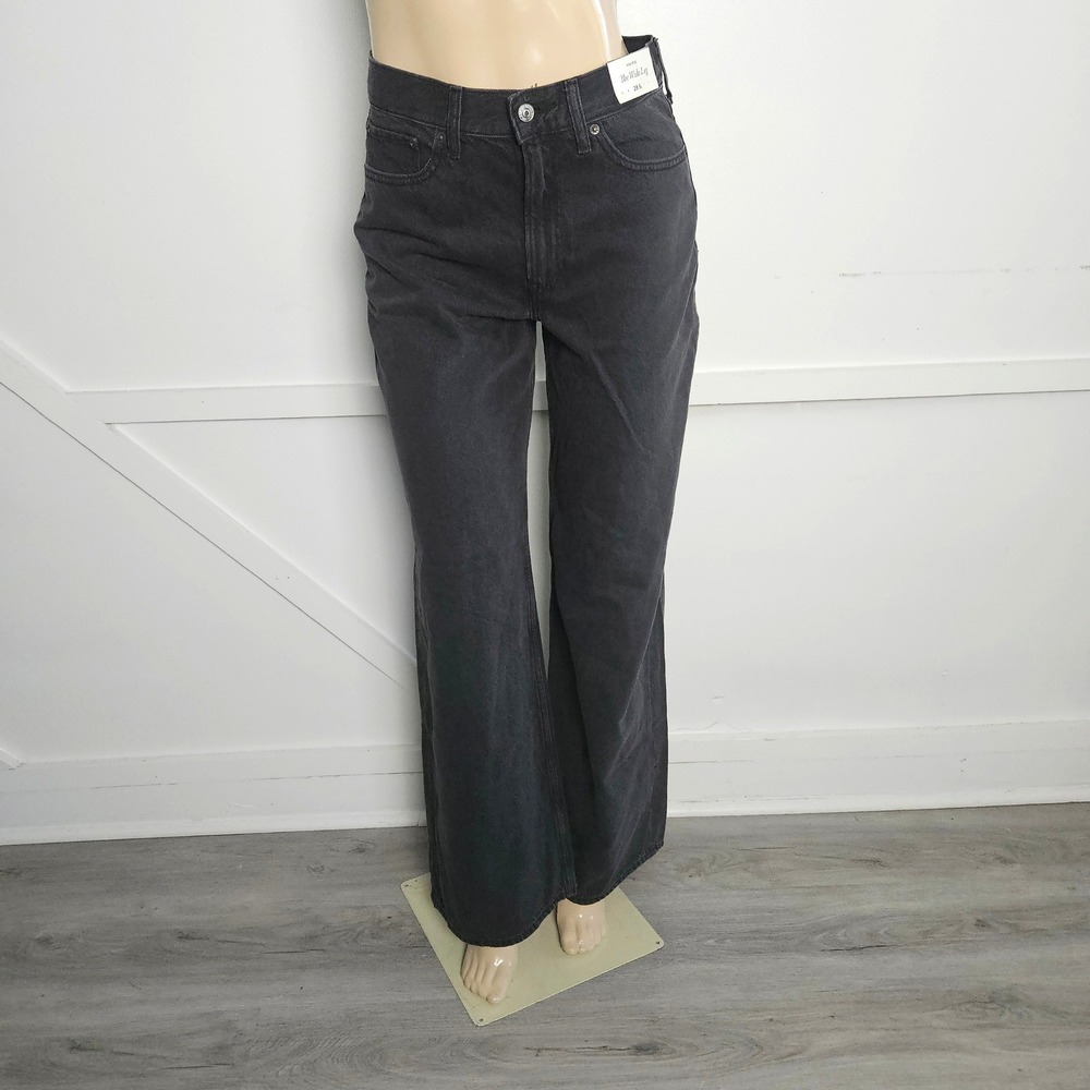 Abercrombie & Fitch The Wide Leg High Rise Jeans Black 28 6L NWT